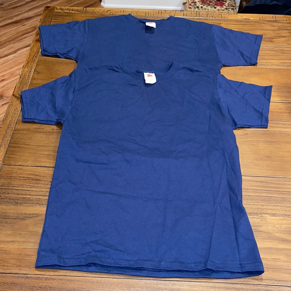Hanes youth large (14/16) navy blue tshirt bundle of 2‎